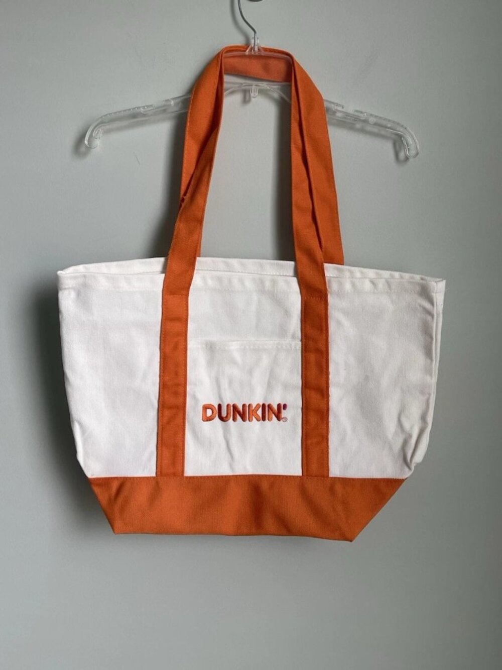 Dunkin Donuts White Orange Canvas Tote Bag Satchel 2026 Limited Collectible